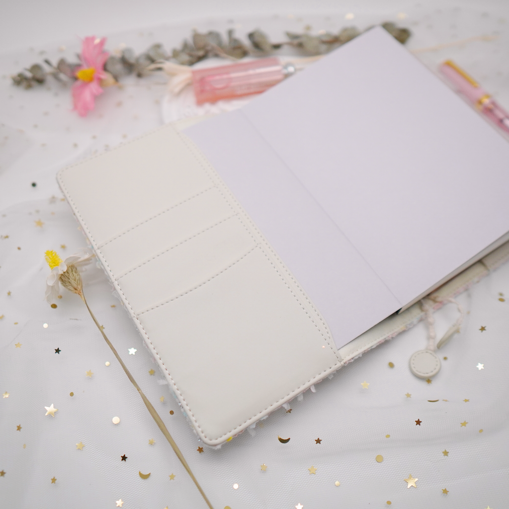 Planner Cover : Beige Lace Fabric (B6 / Custom Size) // Pre Order