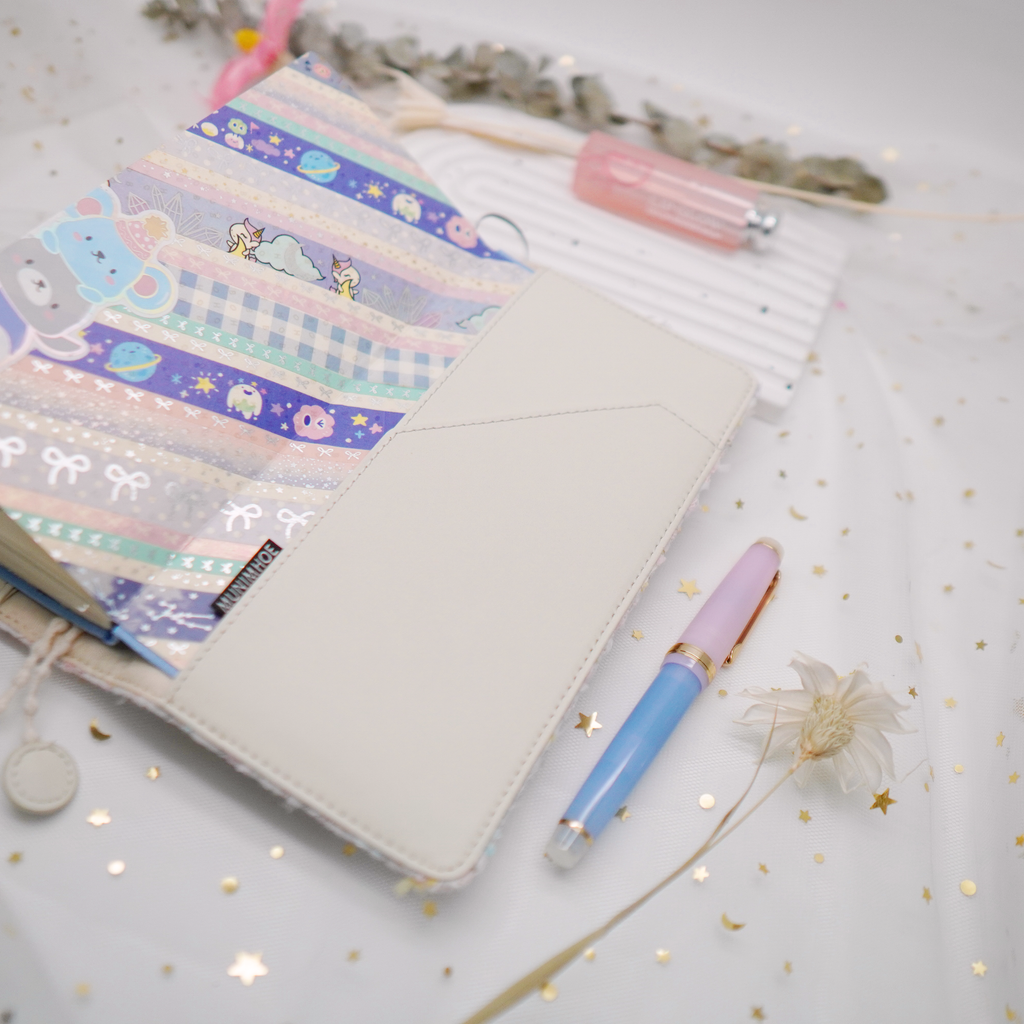 Planner Cover : White Anemone Fabric (Hobo Weeks) // Pre Order