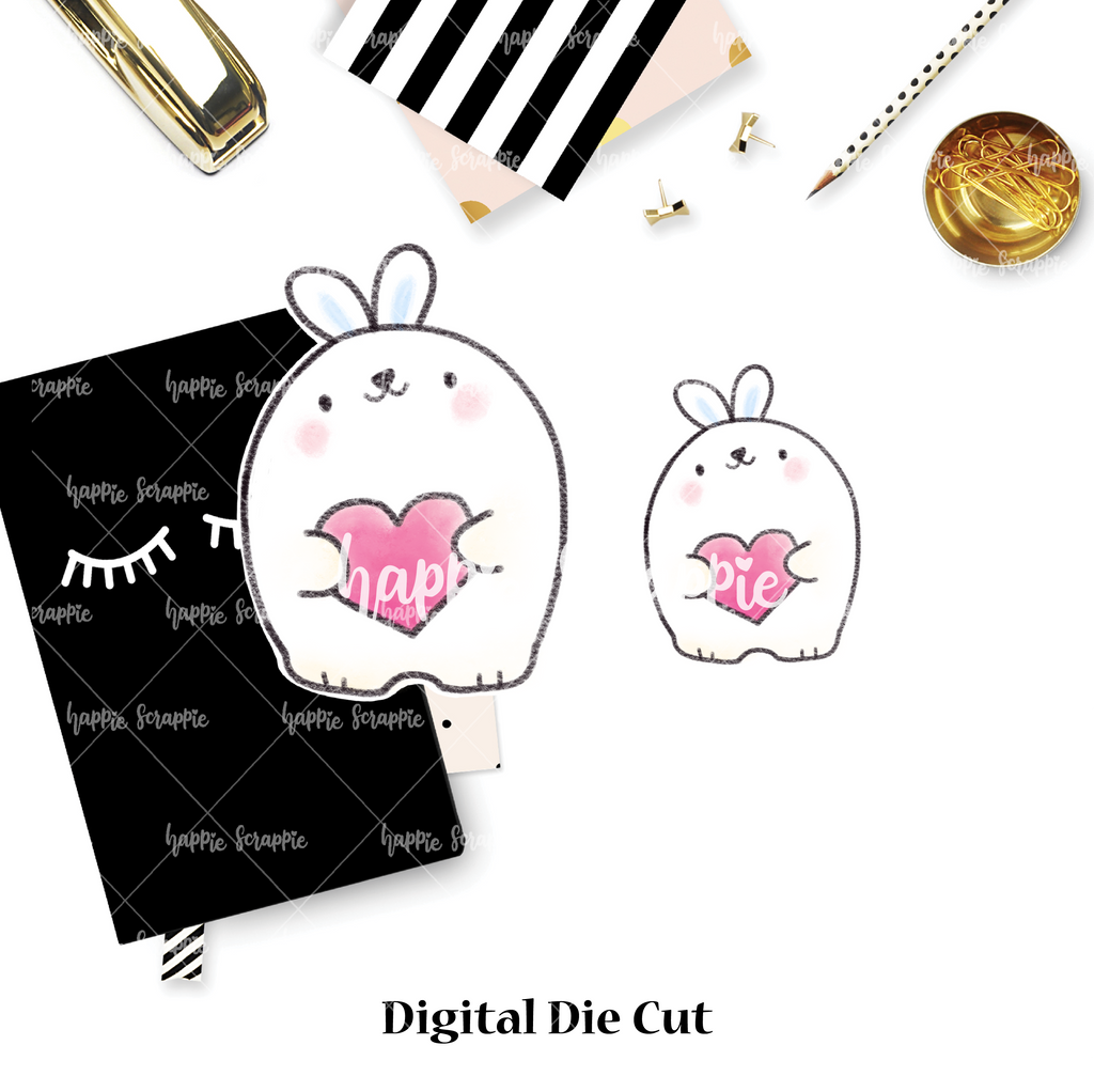 DIGITAL DOWNLOAD! - No Physical Product : Heart Bunny