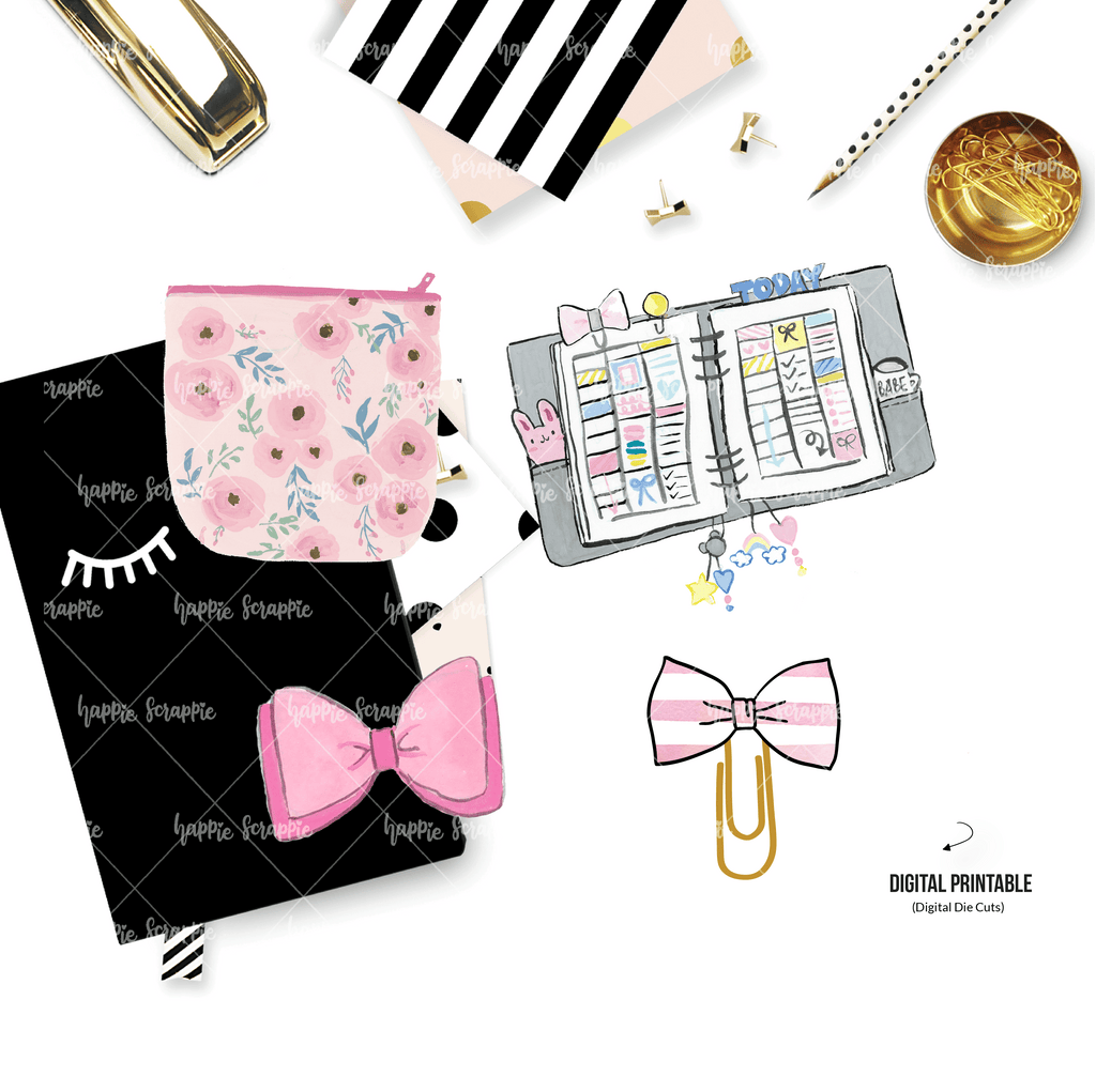 DIGITAL DOWNLOAD! - No Physical Product : On My Desk / Stationery Themed V1 (Gouache Artwork)