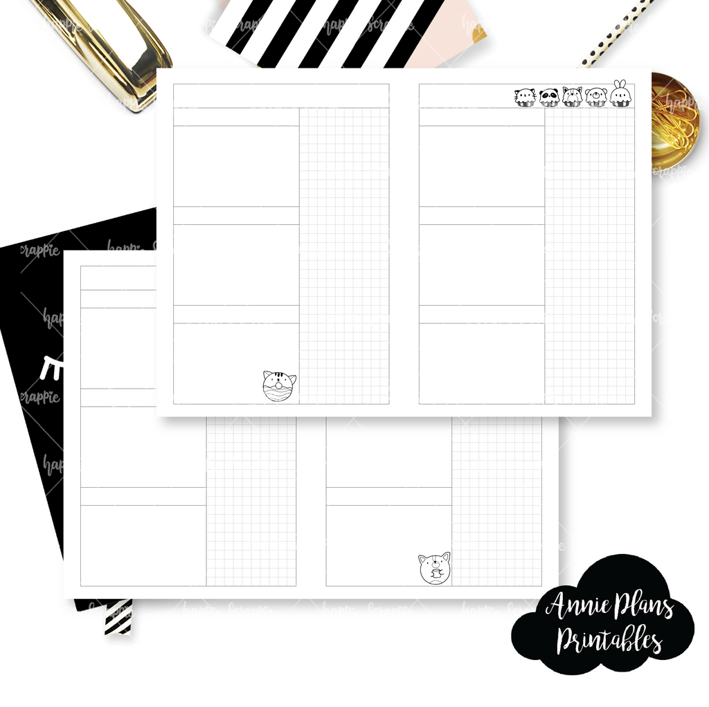 Travel Notebook (TN-Personal) - Tea Party (Daily) // Collabs with Annie Plans Printables