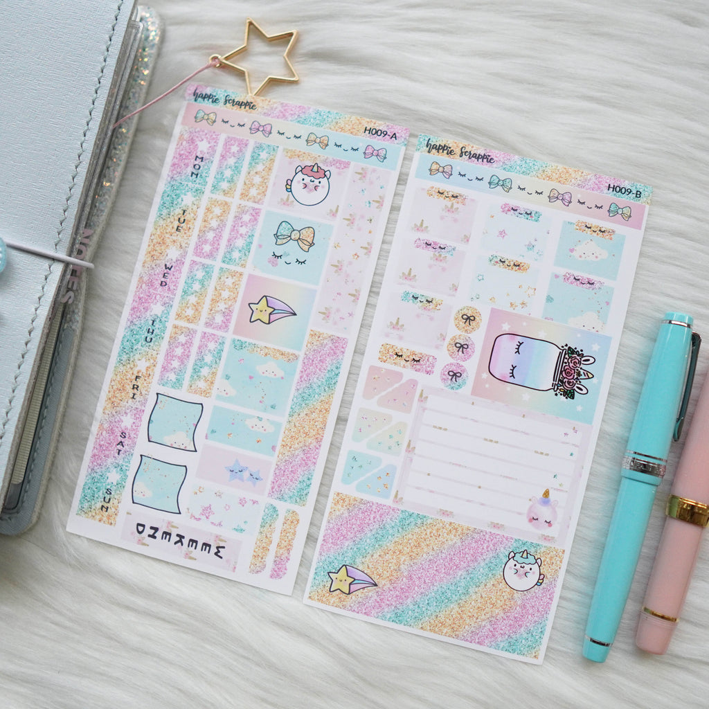 Hobonichi Weeks Sticker Kit - Chubby Unicorn // H009