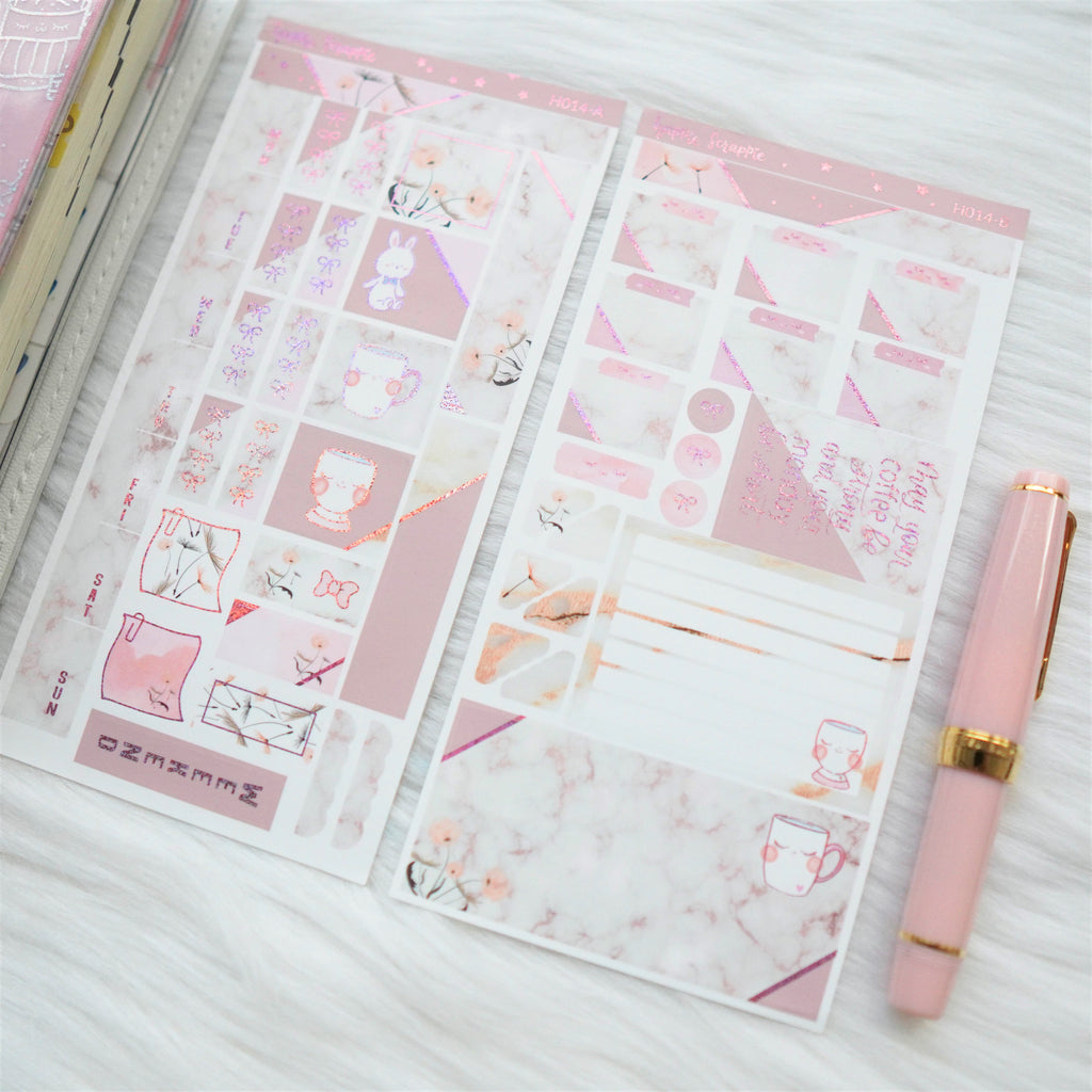 Hobonichi Weeks Sticker Kit - Marble Cup // H014 - Foiled Stickers