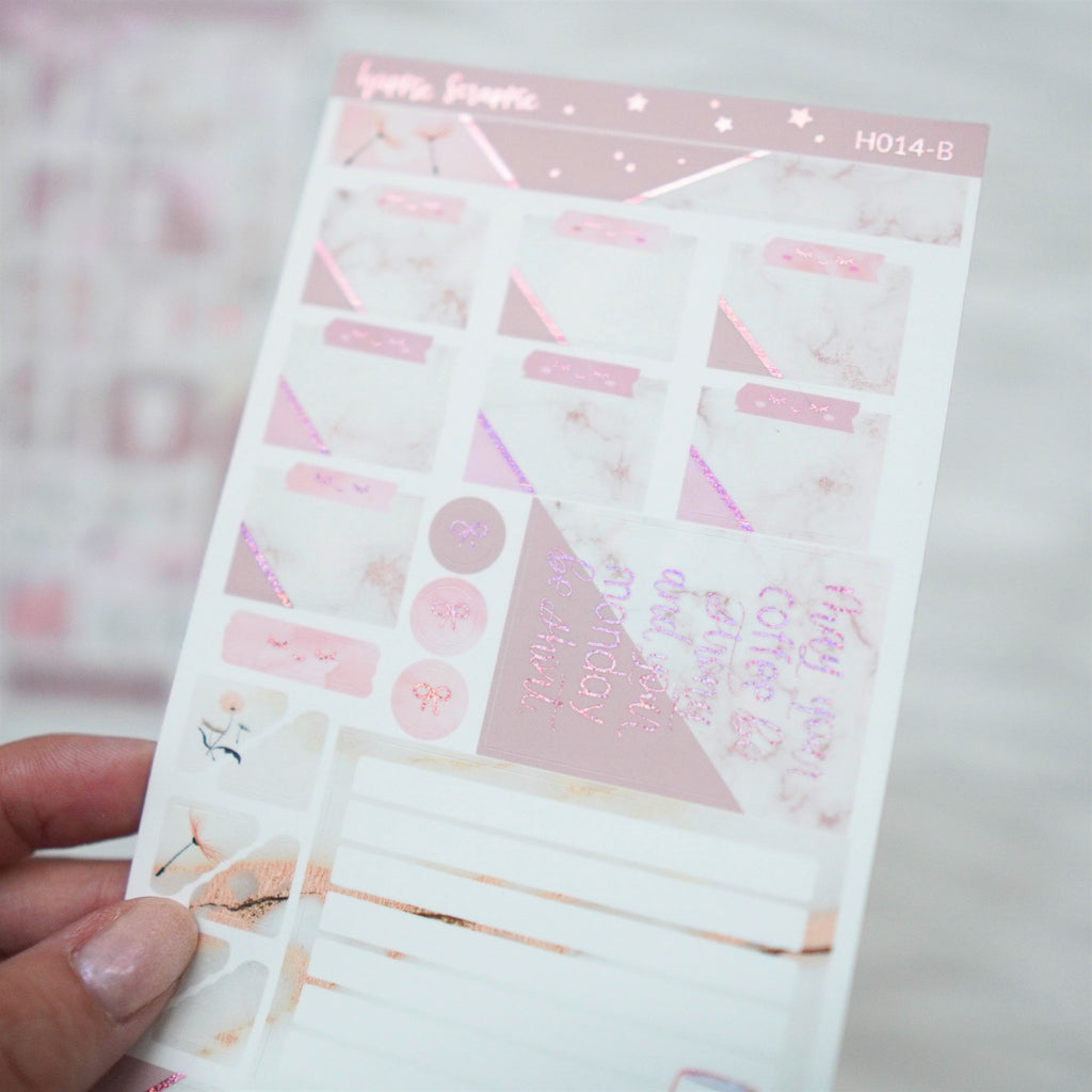 Hobonichi Weeks Sticker Kit - Marble Cup // H014 - Foiled Stickers