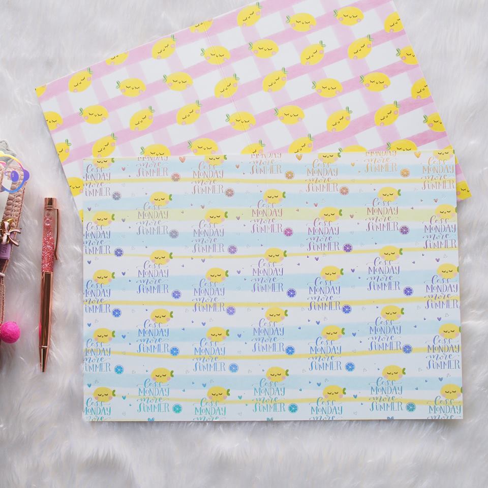 Pattern Papers : Holo Silver Foiled Lemon - Summer Fun (Set of 4)  // Collab with Sea Amy Draw
