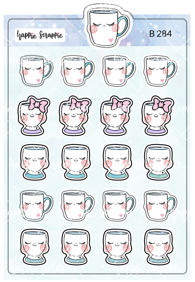 Planner Stickers : My Favorite Things - Girlie Cups/ Mugs (B284)