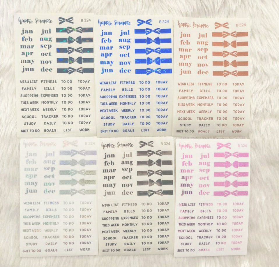 Planner Stickers : Foiled Clear Label Stickers // B324