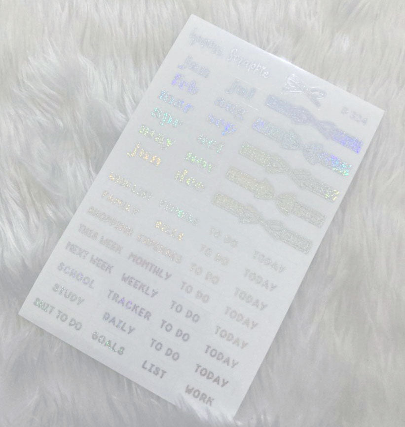 Planner Stickers : Foiled Clear Label Stickers // B324