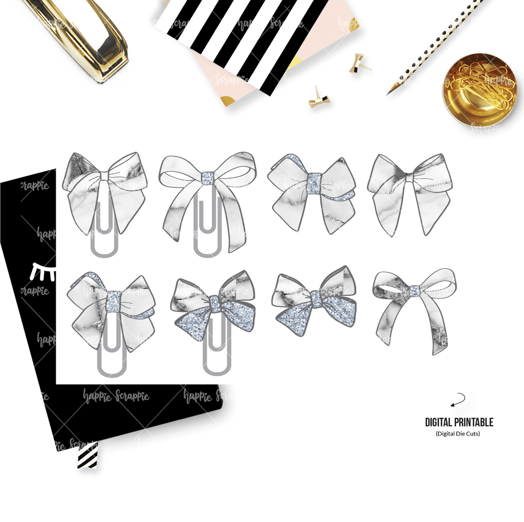 DIGITAL DOWNLOAD! - No Physical Product : Marble Bowtiful Bows