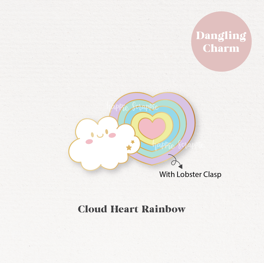 Dangling Charm :  Cloud Heart Rainbow