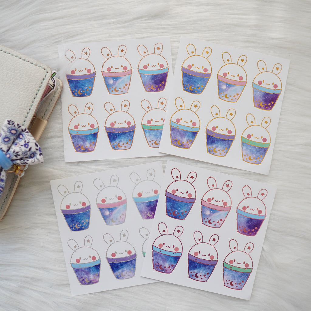 Foiled Stickers : Constellation // Boba Bunny