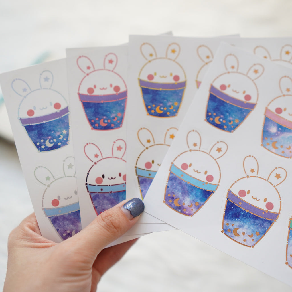 Foiled Stickers : Constellation // Boba Bunny