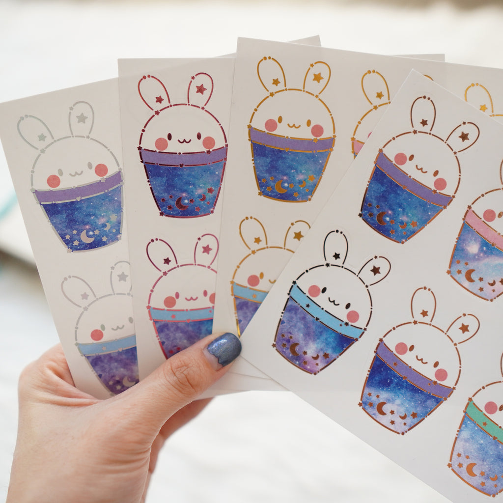 Foiled Stickers : Constellation // Boba Bunny