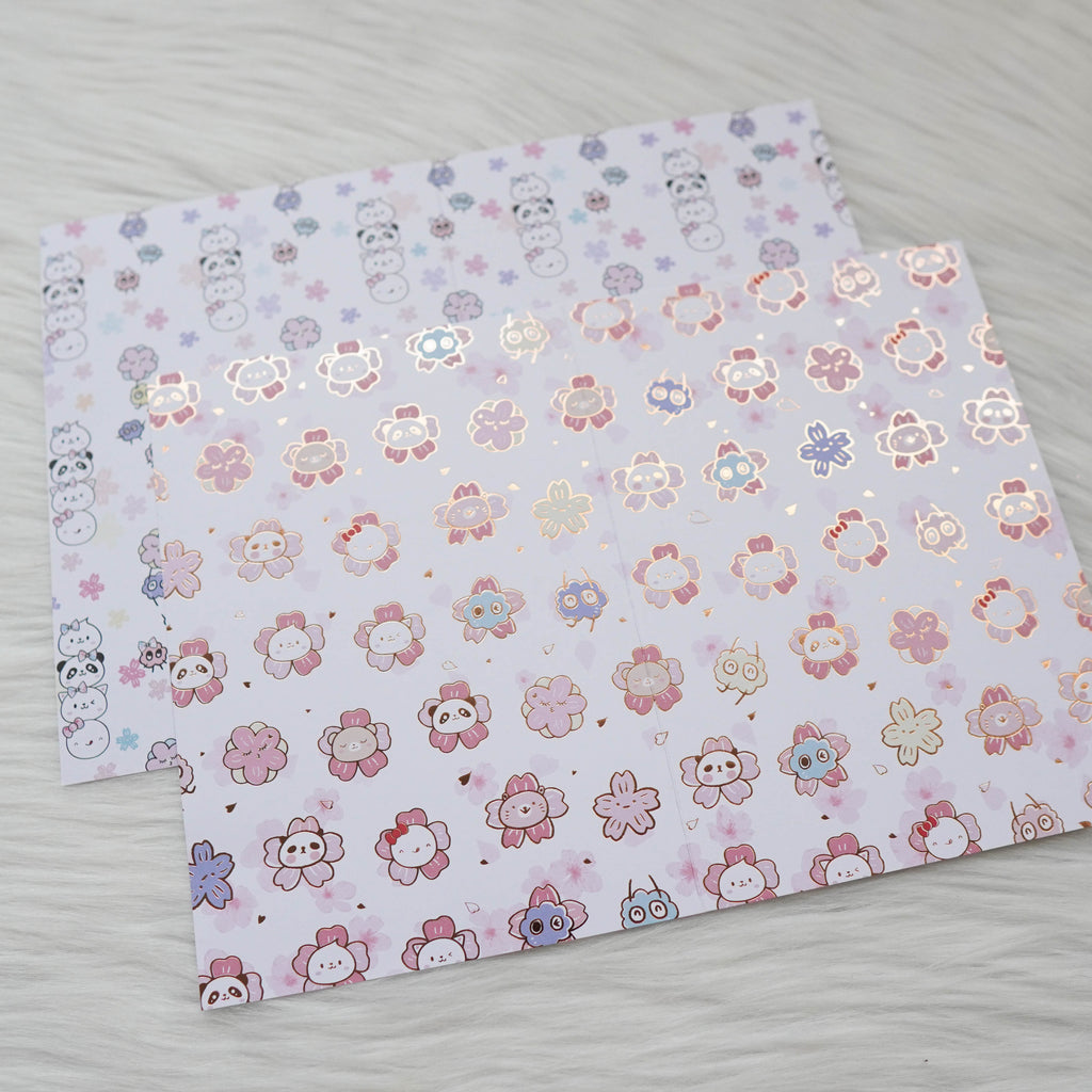 Pattern Papers : Rose Gold Foiled // Blossom (Set of 4)