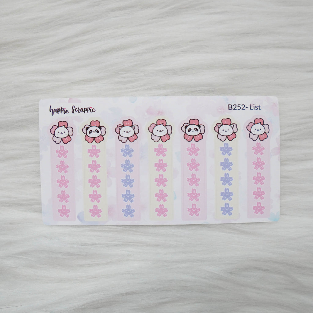 Planner Stickers : Blossom - Check List (B252)