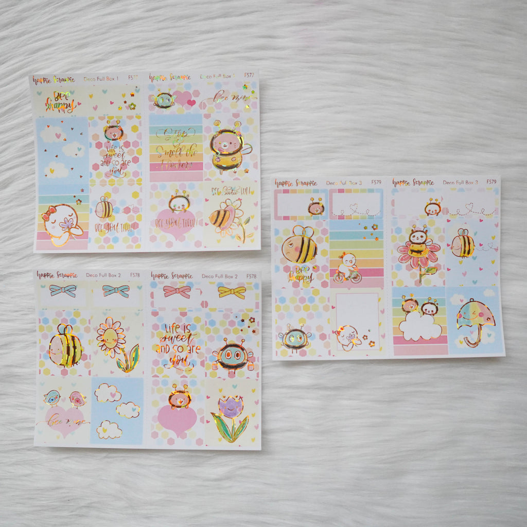 Sticker Kit - Bee-YOU-tiful (3 Deco Full Boxes) - Foiled Stickers (F577 / F578 / F579)