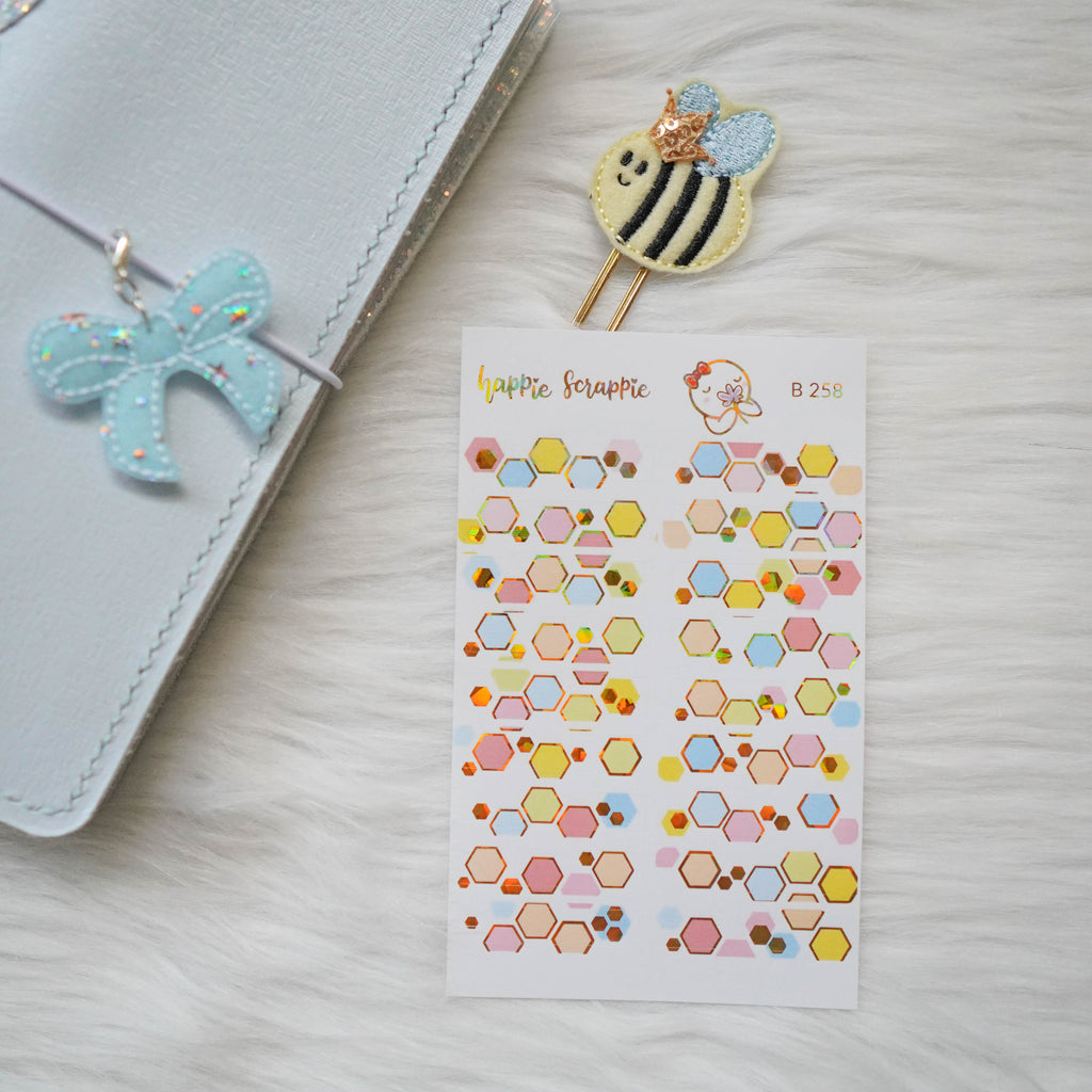 Planner Stickers : Bee-YOU-tiful // Foiled Deco Header (B258)