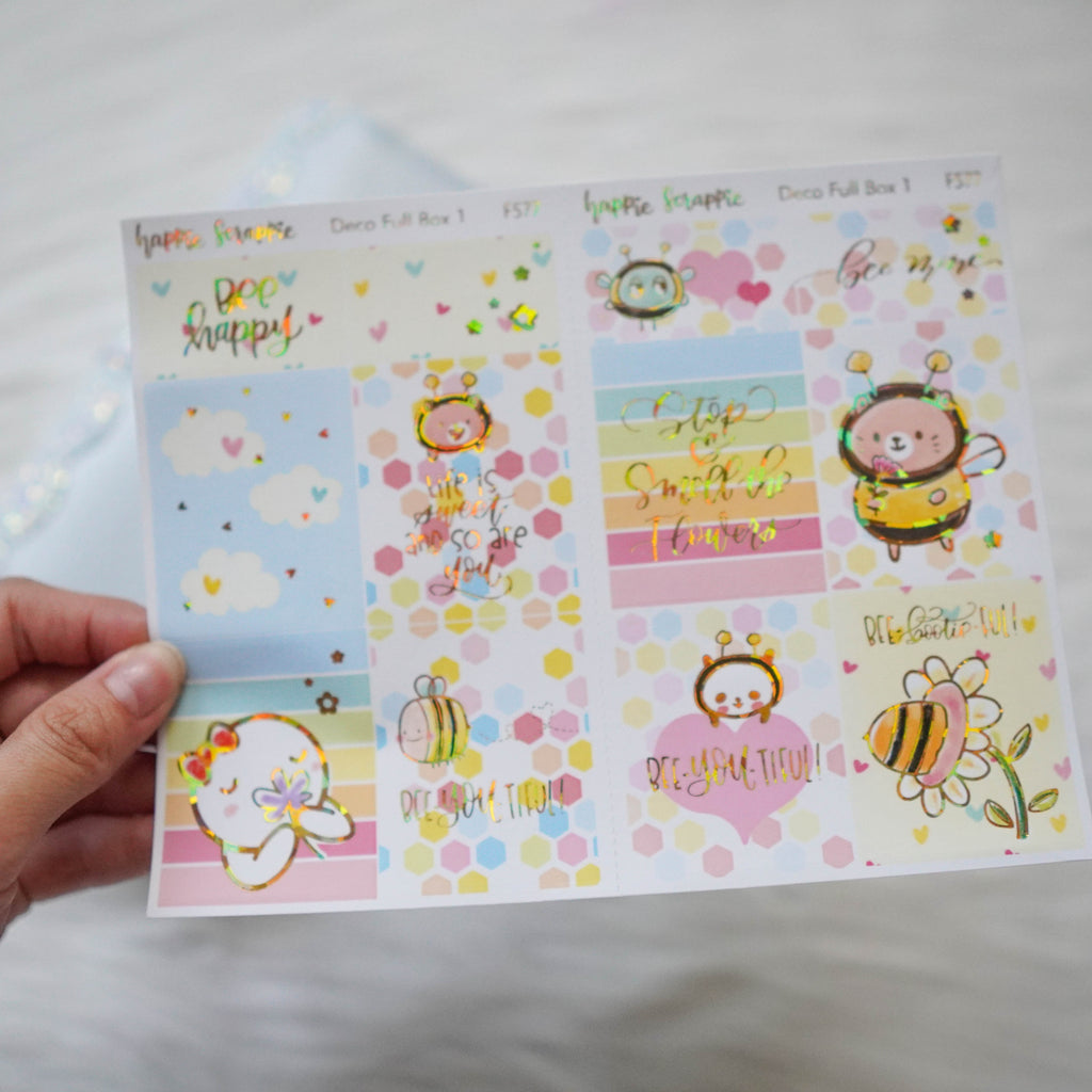 Sticker Kit - Bee-YOU-tiful (3 Deco Full Boxes) - Foiled Stickers (F577 / F578 / F579)