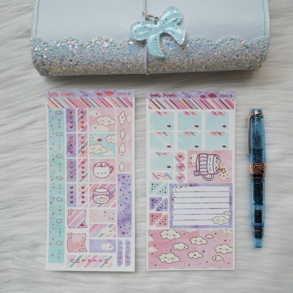 Hobonichi Weeks Sticker Kit - Hugs In A Mug // H006 - Foiled Stickers