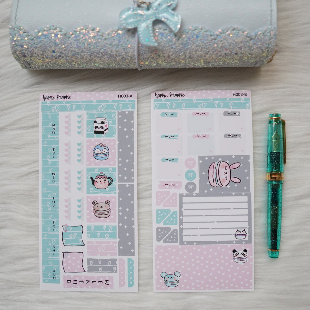 Hobonichi Weeks Sticker Kit - Animal Macarons // H003