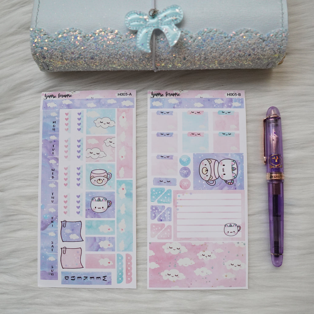 Hobonichi Weeks Sticker Kit - Pink Sleepy Cloud // H005