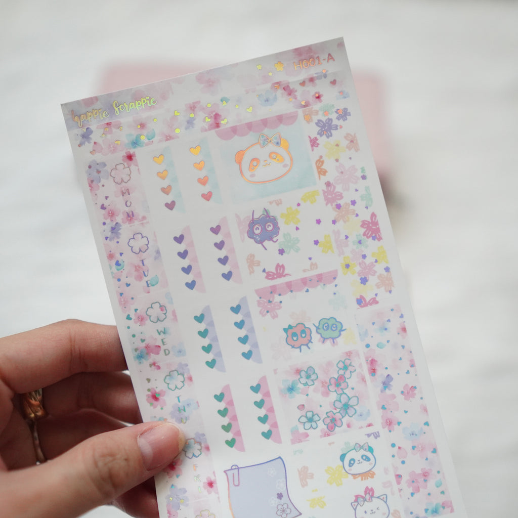 Hobonichi Weeks Sticker Kit - Blossom // H001 - Foiled Stickers