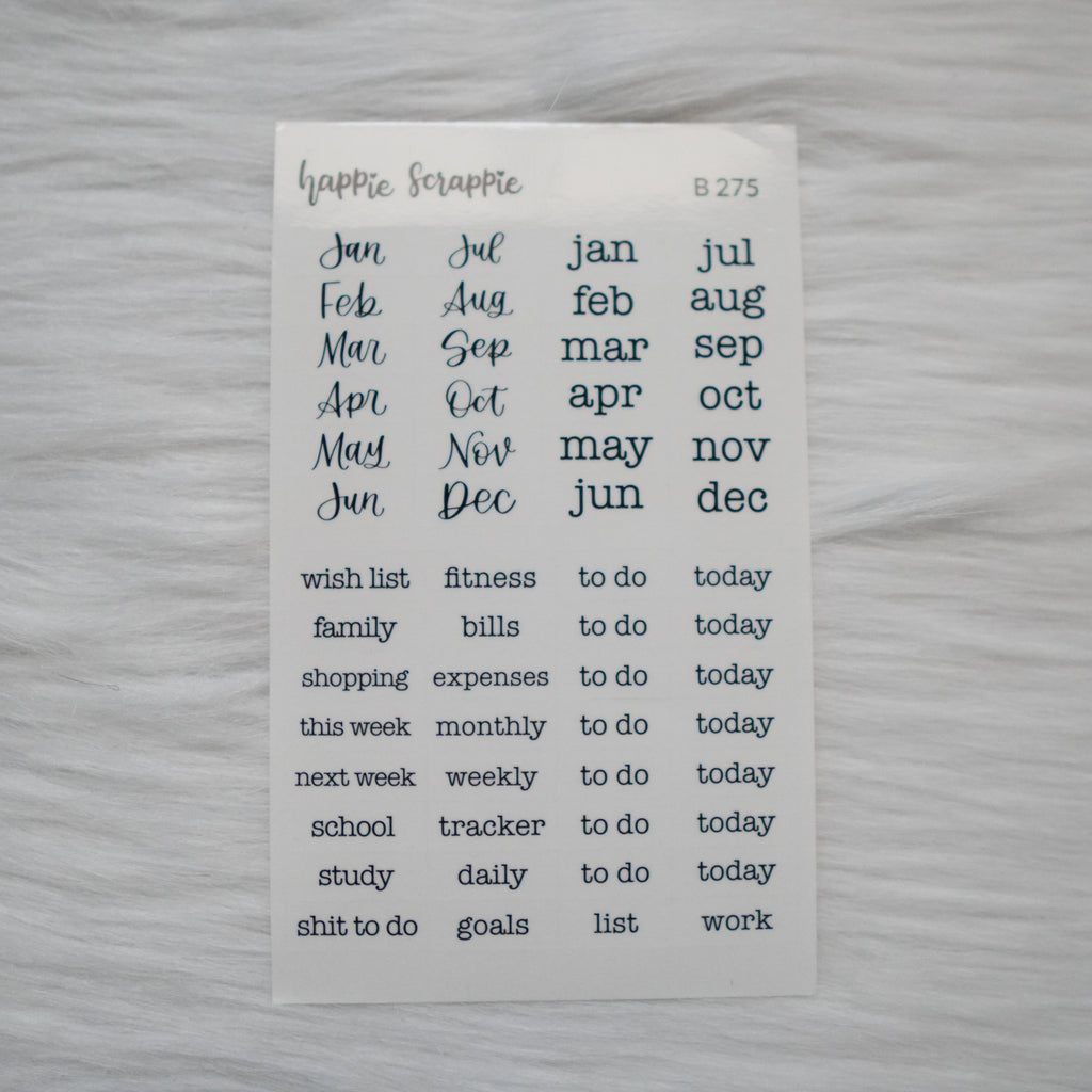 Planner Stickers : Clear Sticker With Handlettering (B275) // Jeshy Park Collab