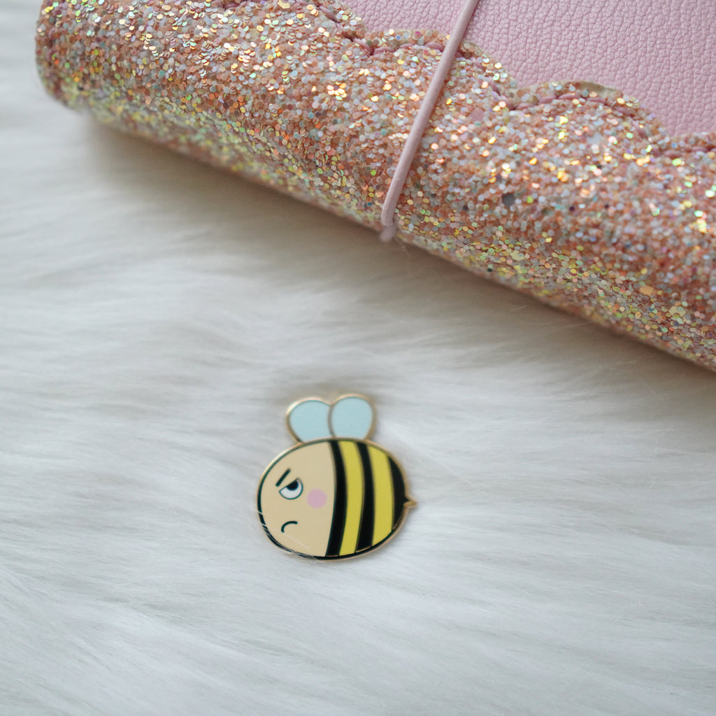 Pins : Bee-YOU-tiful  // GRUMPY Bee //  Magnetic Backing
