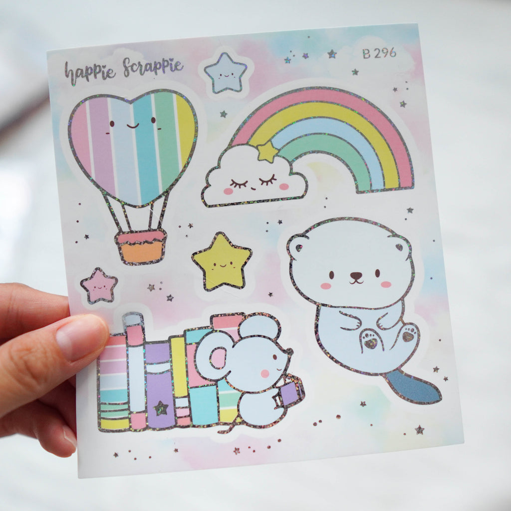 Foiled Stickers : You're My Happy Rainbow // Big Elements - B296