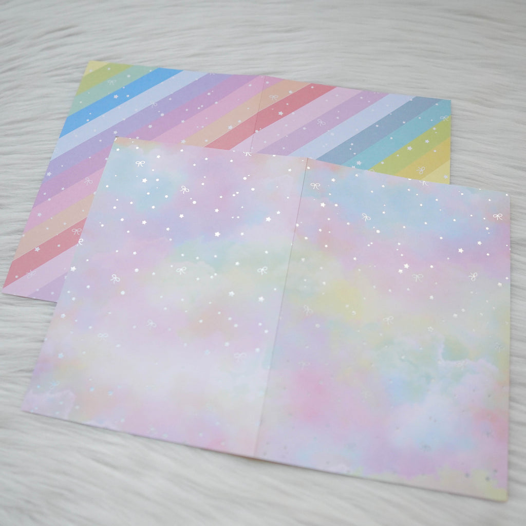 Pattern Papers : Holo Silver Foiled // You're My Happy Rainbow (Set of 4)