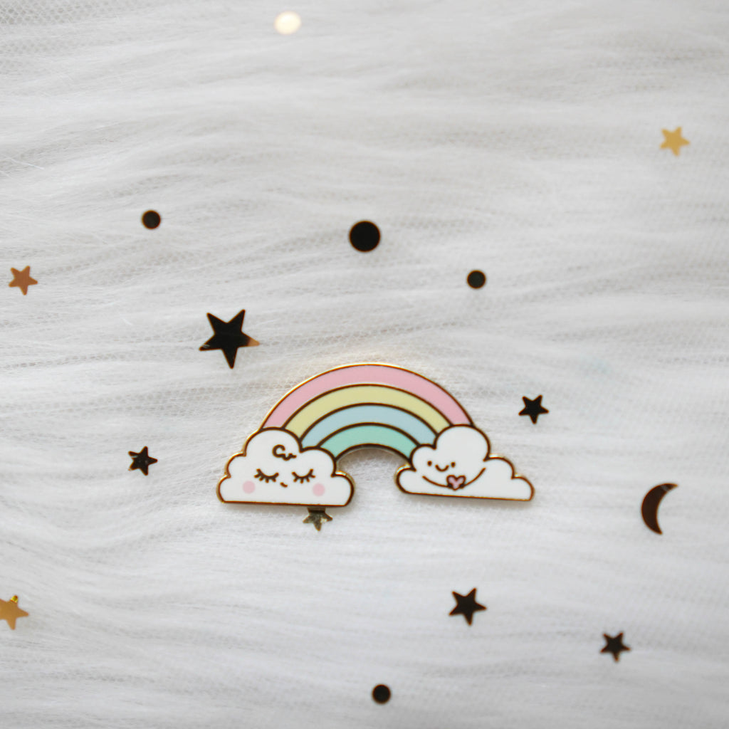 Pins : Rainbow Clouds //  Magnetic Backing