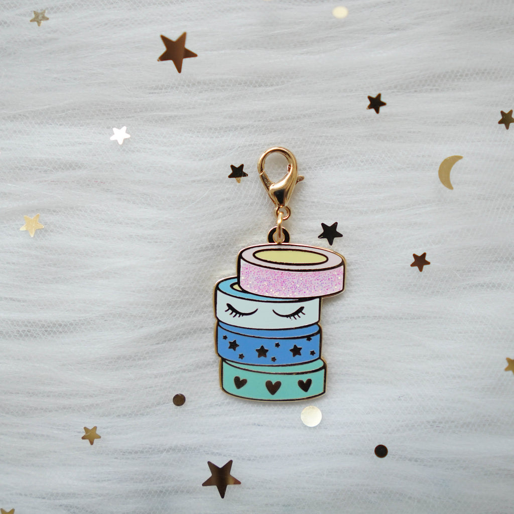 Dangling Charms  : Pastel Stacked Washi // With Lobster Clasp