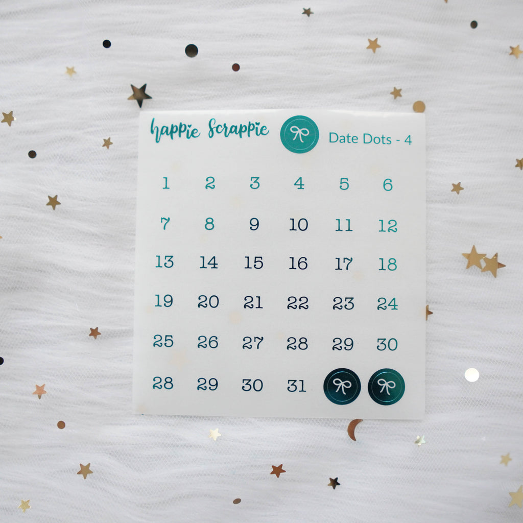 Mini Stickers : Date Numbers / Date Dots 4 (CLEAR Round)