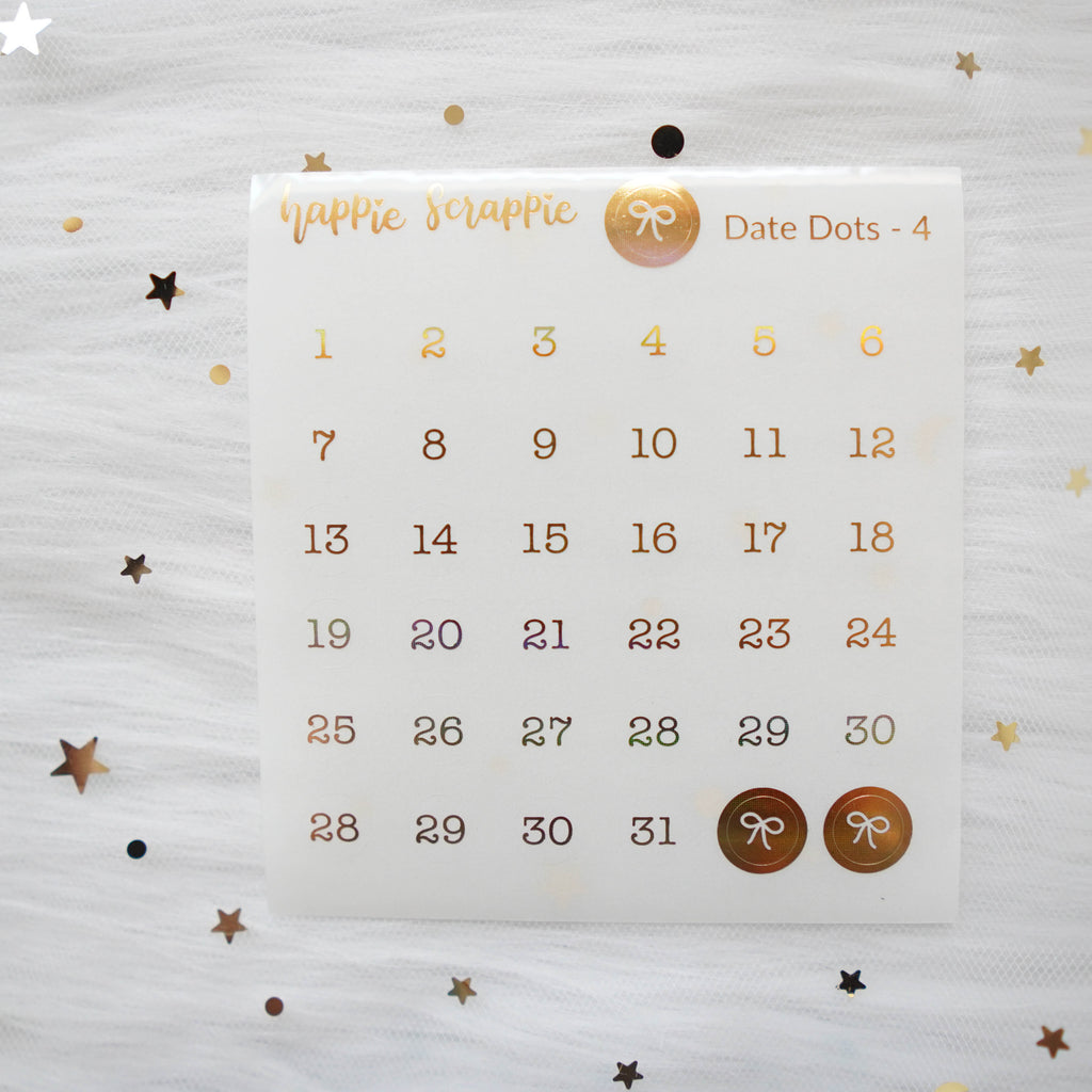 Mini Stickers : Date Numbers / Date Dots 4 (CLEAR Round)