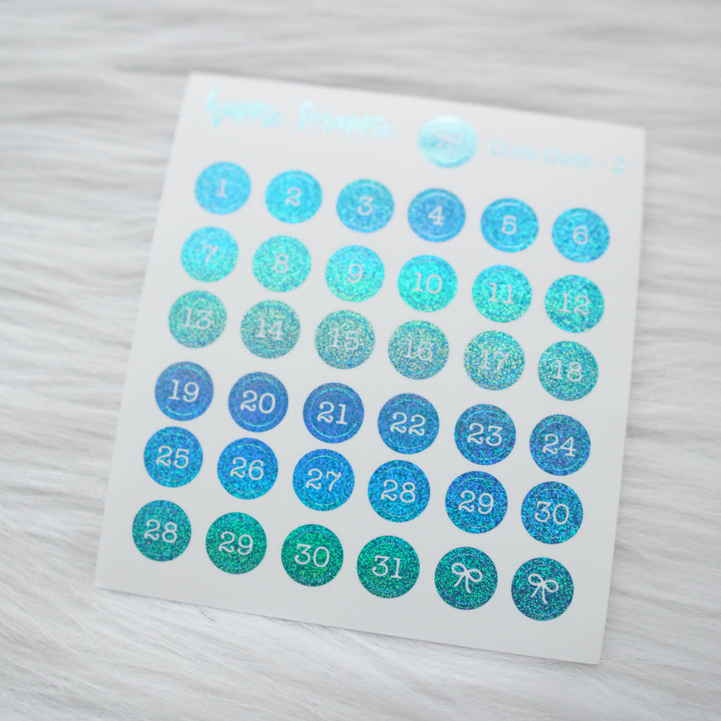 Mini Stickers : Date Numbers / Date Dots 2 (Round Solid)