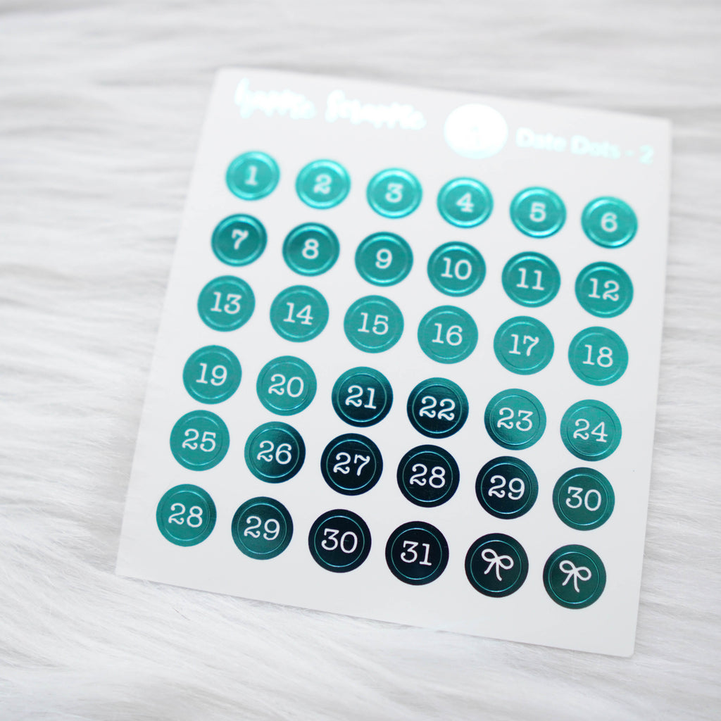 Mini Stickers : Date Numbers / Date Dots 2 (Round Solid)