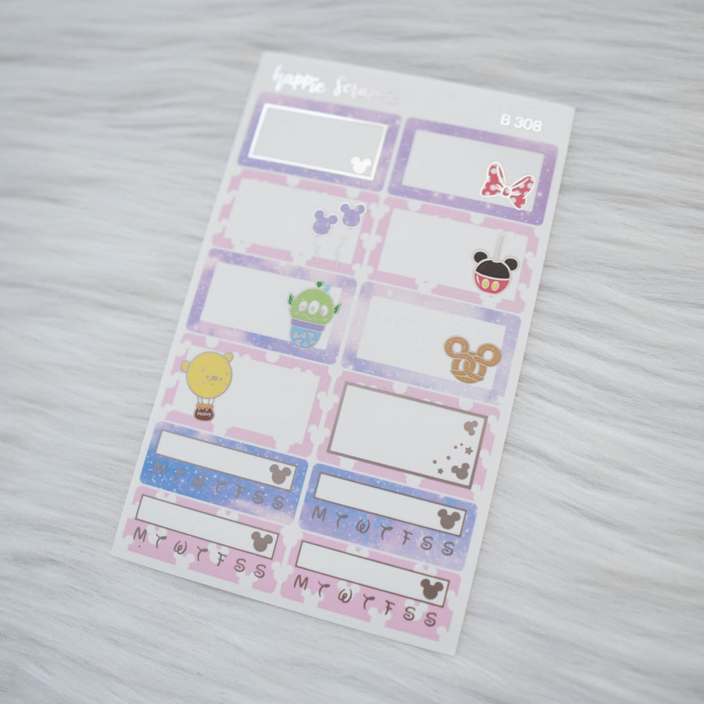 Planner Stickers : Magic // Foiled Half Boxes (B308)