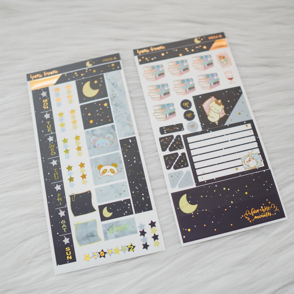 Hobonichi Weeks Sticker Kit - Sleepy // H016 - Foiled Stickers