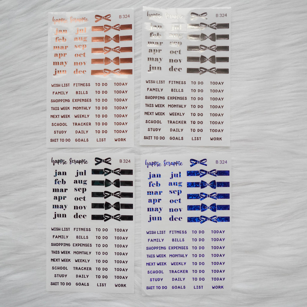Planner Stickers : Foiled Clear Label Stickers // B324