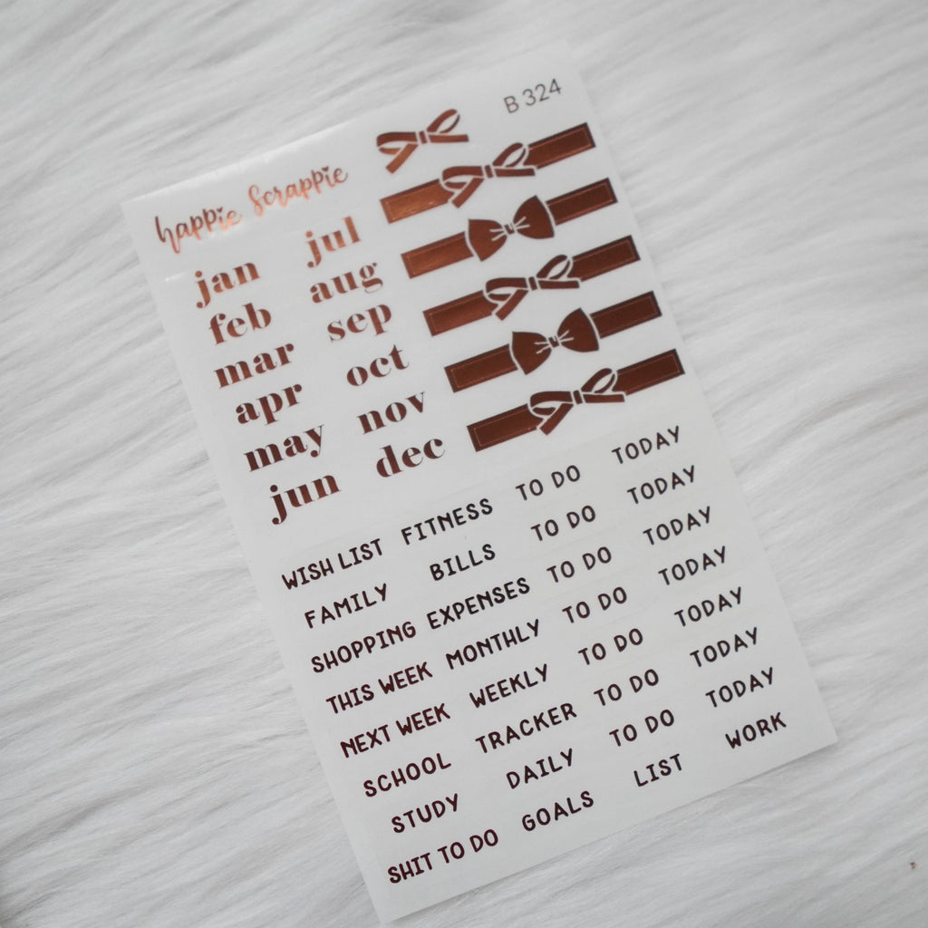 Planner Stickers : Foiled Clear Label Stickers // B324