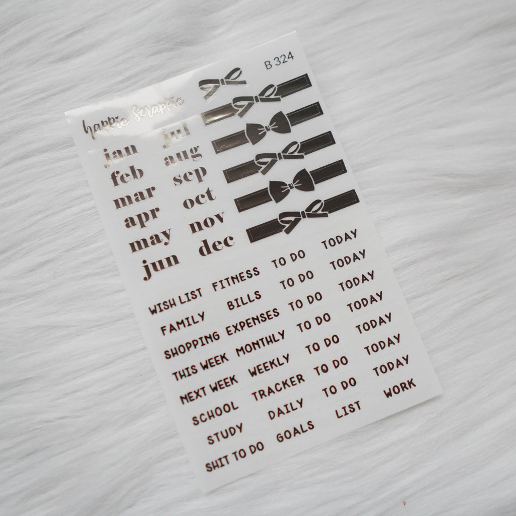 Planner Stickers : Foiled Clear Label Stickers // B324