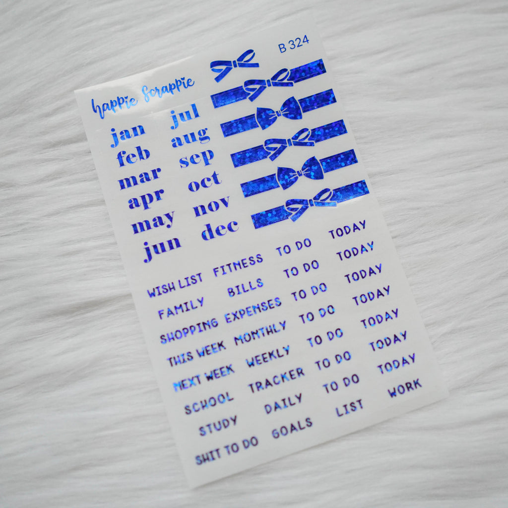 Planner Stickers : Foiled Clear Label Stickers // B324