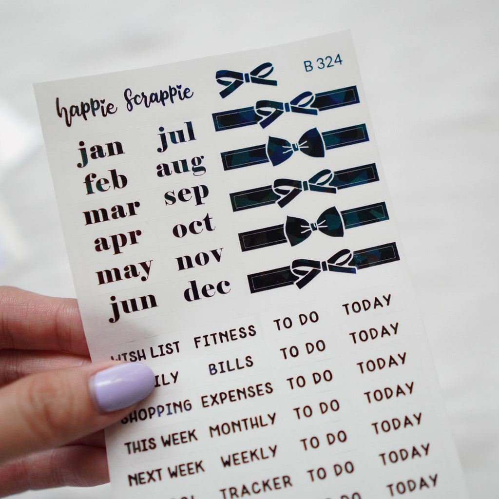 Planner Stickers : Foiled Clear Label Stickers // B324