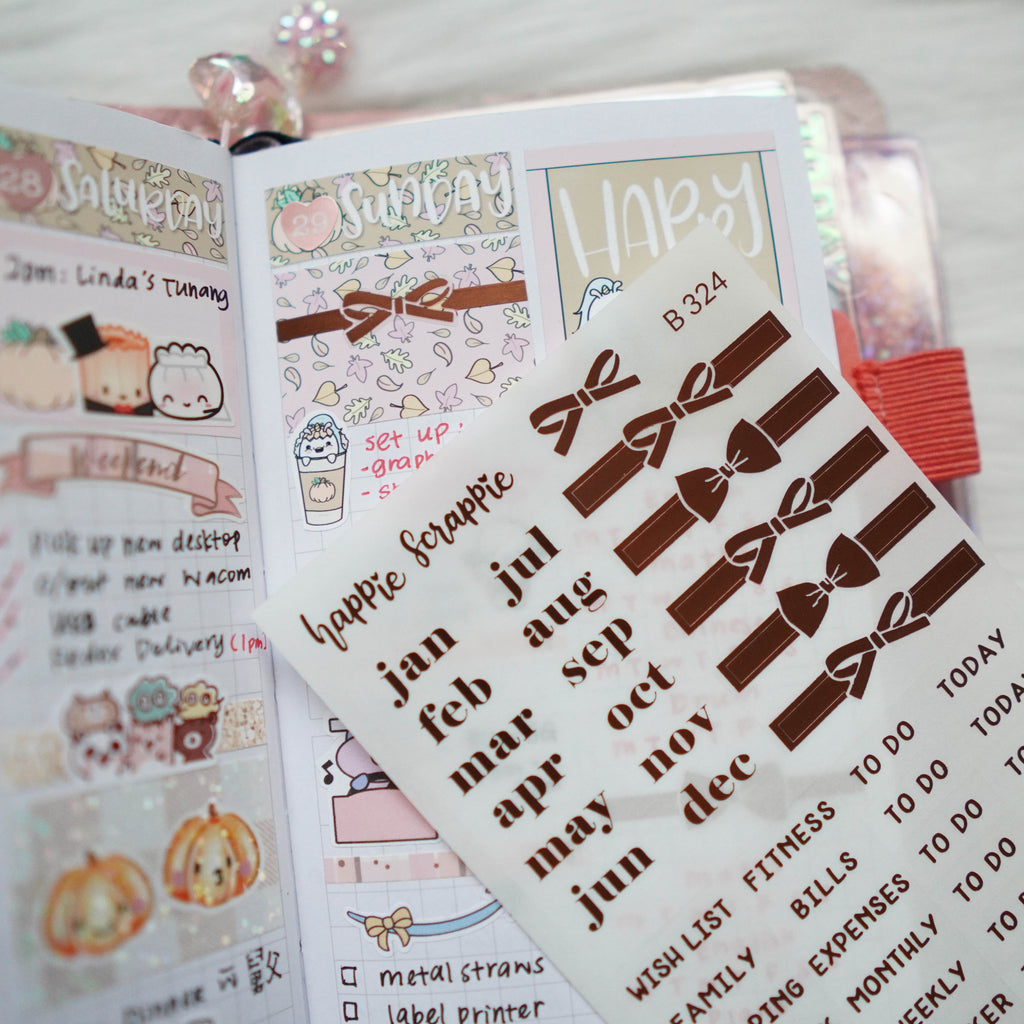 Planner Stickers : Foiled Clear Label Stickers // B324