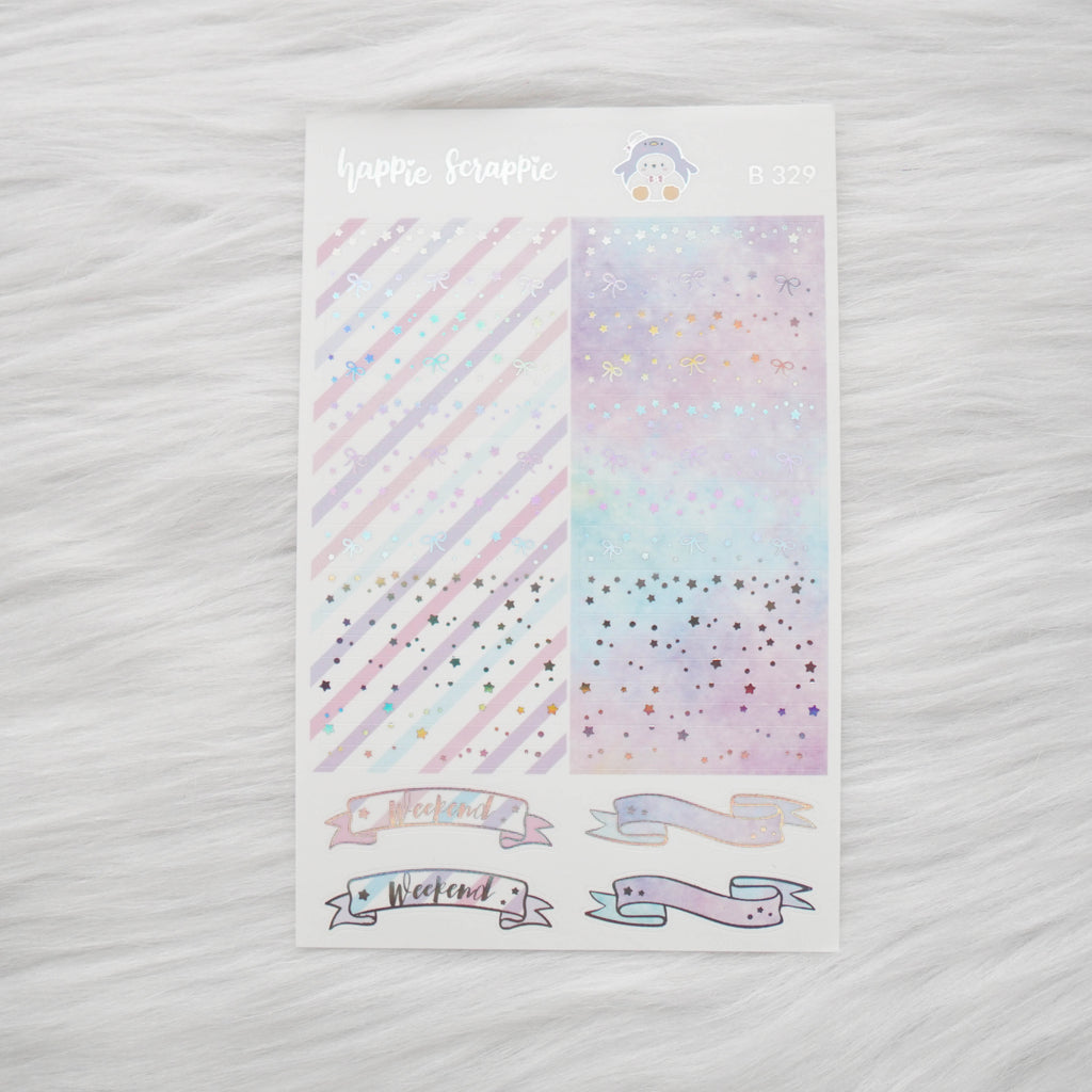 Planner Stickers : Cutie Patootie // Foiled Deco Header & Banner (B329)