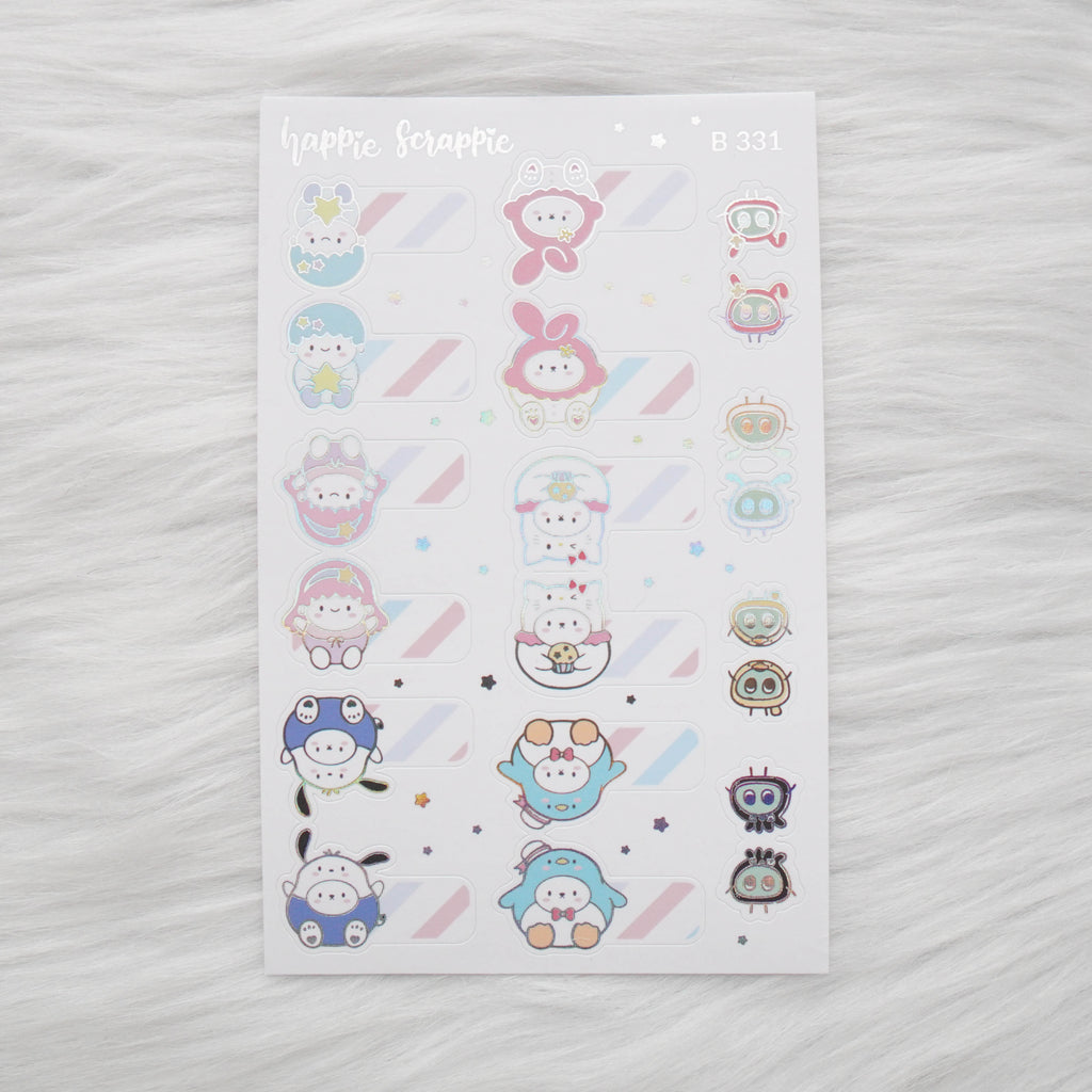 Planner Stickers : Cutie Patootie // Foiled Tabs (B331)