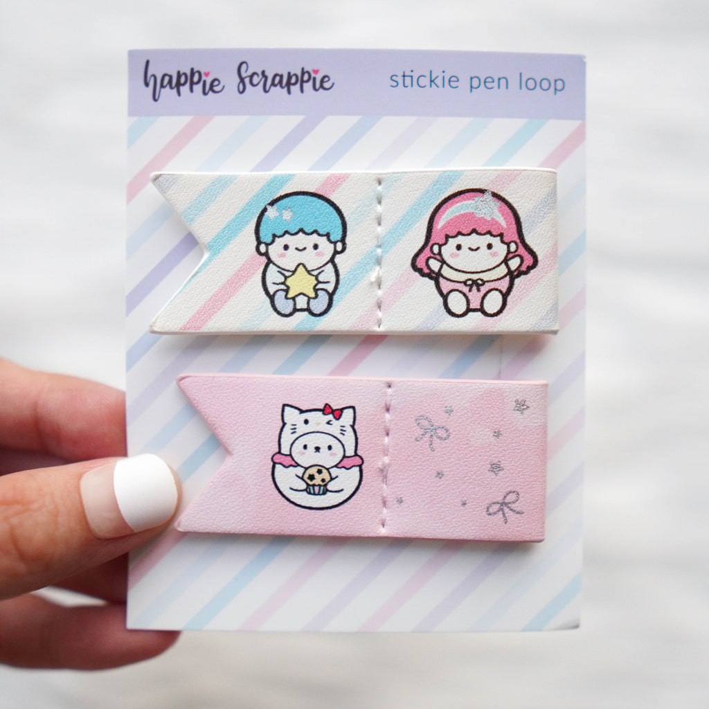 Stationery : Stickie Pen Loops (Holo Silver Foiled)