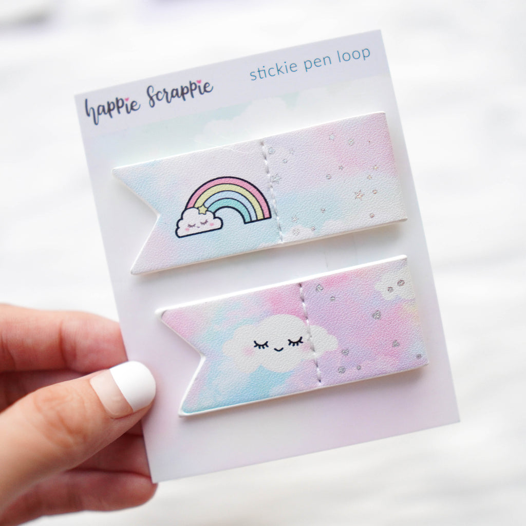 Stationery : Stickie Pen Loops (Holo Silver Foiled)