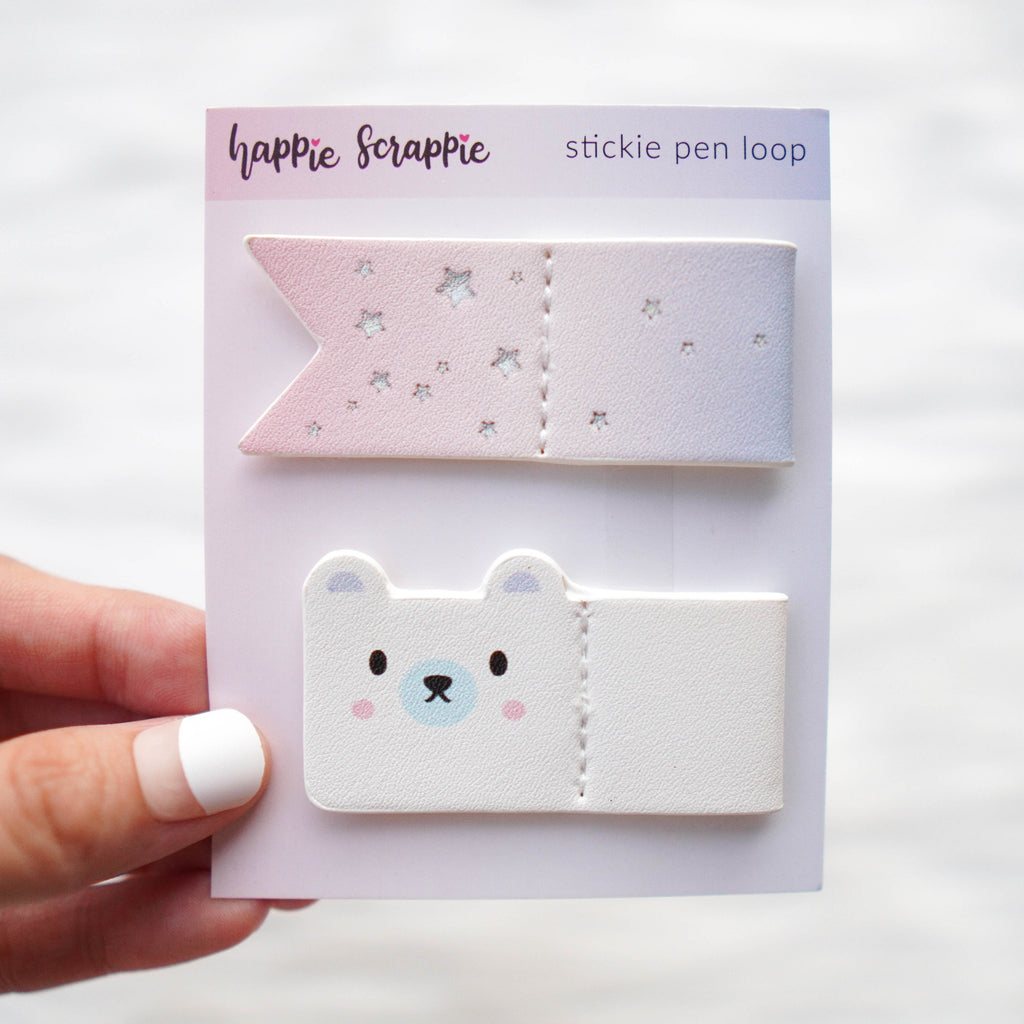 Stationery : Stickie Pen Loops (Holo Silver Foiled)