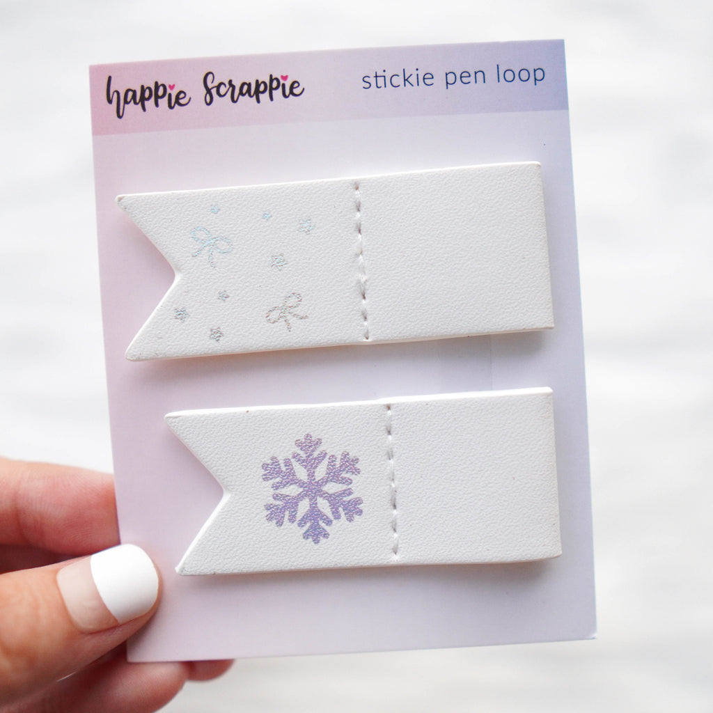 Stationery : Stickie Pen Loops (Holo Silver Foiled) | HappieScrappie